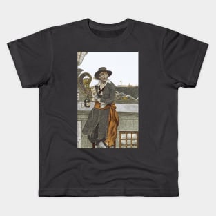 Kidd on the Deck of the Adventure Galley by Howard Pyle Kids T-Shirt